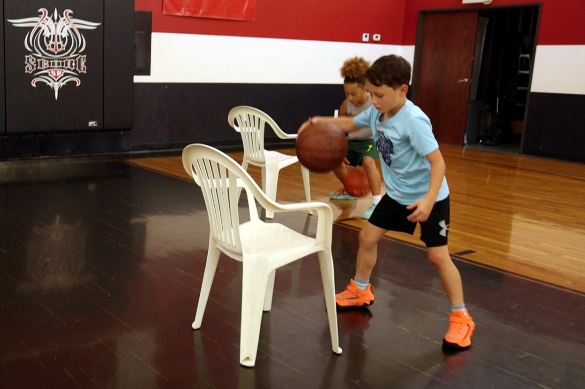 Ball-handling drill at SCORE Basketball